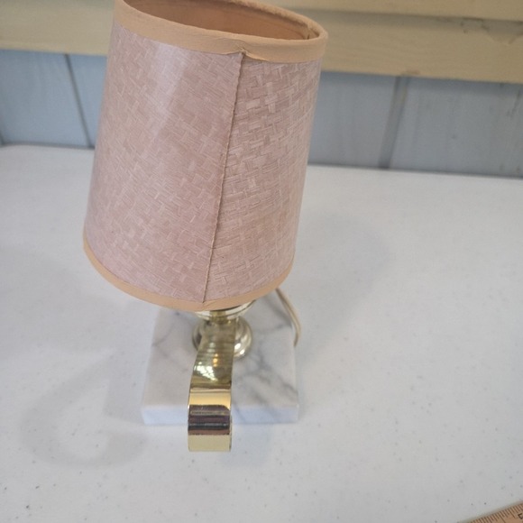 Vintage Italian Marble 3" Base Square Lamp Genie Handle Style 1950s Electric - Picture 5 of 15